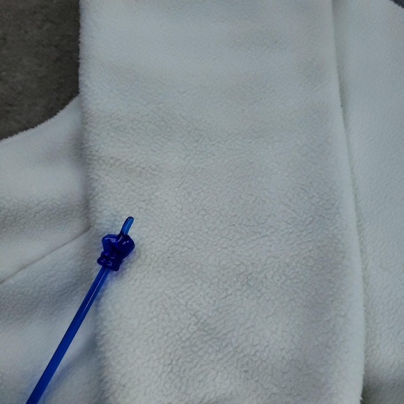 The North Face Denali Jacket Women Medium White Gray Fleece Full Zip Pockets - Picture 13 of 16